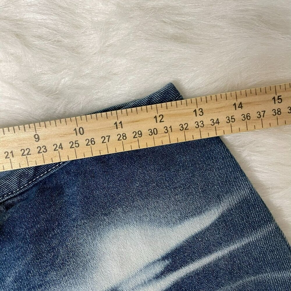 VTG Joy Jeans Women's Small (3) Y2K Lace-Up Stretch Cut-Off Mid-Rise Denim Short - Picture 5 of 7